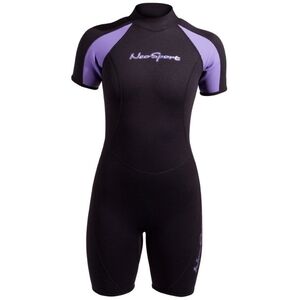 Women's NeoSport Shorty Springsuit Wetsuit Purple Black Size 8 New NWT